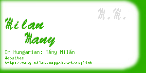 milan many business card